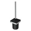 Geesa Frame Toiletborstel Met Houder Zwart/chroom Met Zwarte Borstelkop -hotbath winkel 8712163211026 1