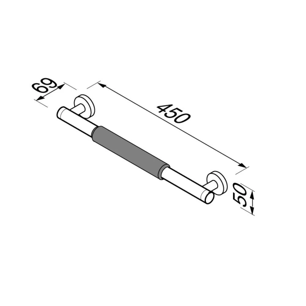 Geesa Comfort & Safety Wandbeugel 45cm Chroom/zwart 5 Geesa Comfort & Safety Wandbeugel 45cm Chroom/zwart - Afbeelding 3