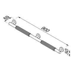 Geesa Comfort & Safety Wandbeugel 90cm Chroom/zwart 7 Geesa Comfort & Safety Wandbeugel 90cm Chroom/zwart -hotbath winkel 8712163212085 3