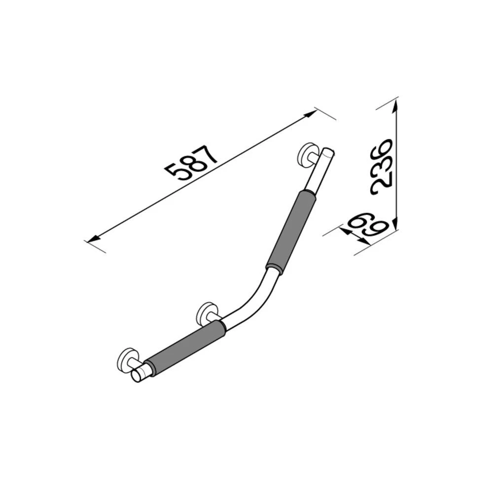 Geesa Comfort & Safety Wandbeugel 135° - Rechts Chroom 5 Geesa Comfort & Safety Wandbeugel 135° - Rechts Chroom - Afbeelding 3