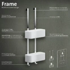 Geesa Frame Ophangbaar Doucherek 25cm Wit/chroom -hotbath winkel 8712163213129 6