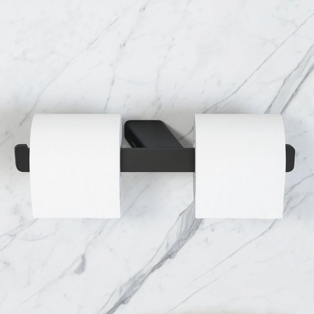 Geesa Shift Toiletrolhouder Zonder Klep Dubbel Zwart 6 Geesa Shift Toiletrolhouder Zonder Klep Dubbel Zwart - Afbeelding 4