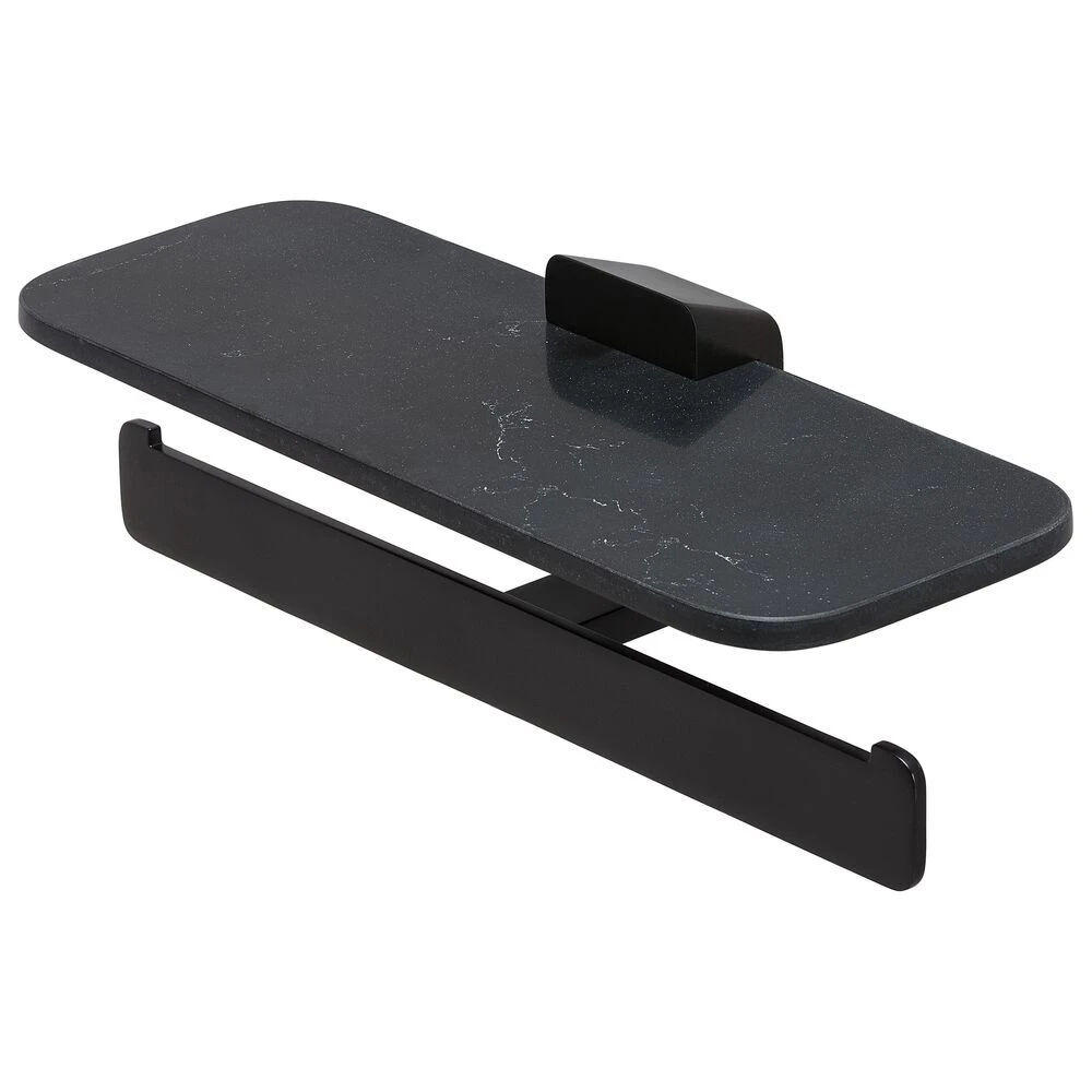 Geesa Shift Toiletrolhouder Dubbel Zwart Met Planchet Van Matzwarte Marmerlook 4 Geesa Shift Toiletrolhouder Dubbel Zwart Met Planchet Van Matzwarte Marmerlook - Afbeelding 2