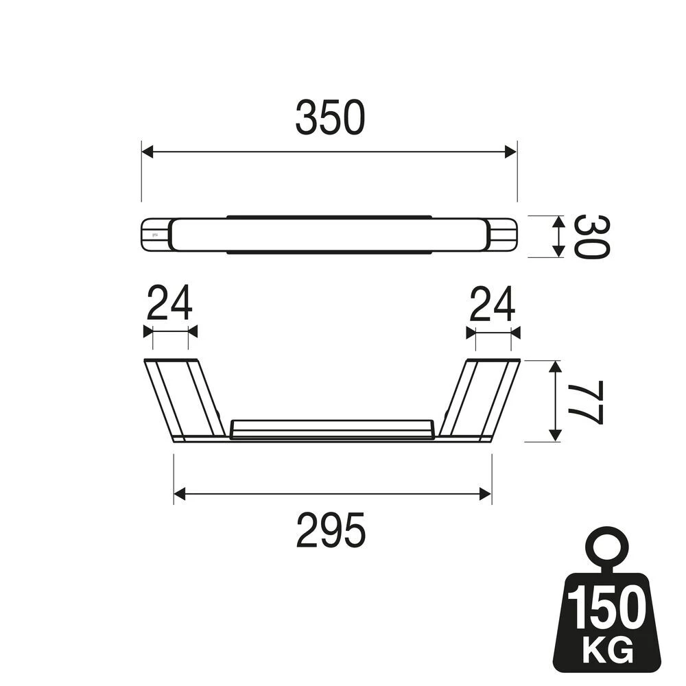 Geesa Shift Badgreep 30cm Zwart 5 Geesa Shift Badgreep 30cm Zwart - Afbeelding 4