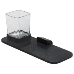 Geesa Shift Glashouder Zwart Met Planchet Van Matzwarte Marmerlook