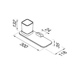 Geesa Shift Glashouder Zwart Met Planchet Van Matzwarte Marmerlook -hotbath winkel 8712163215109 5