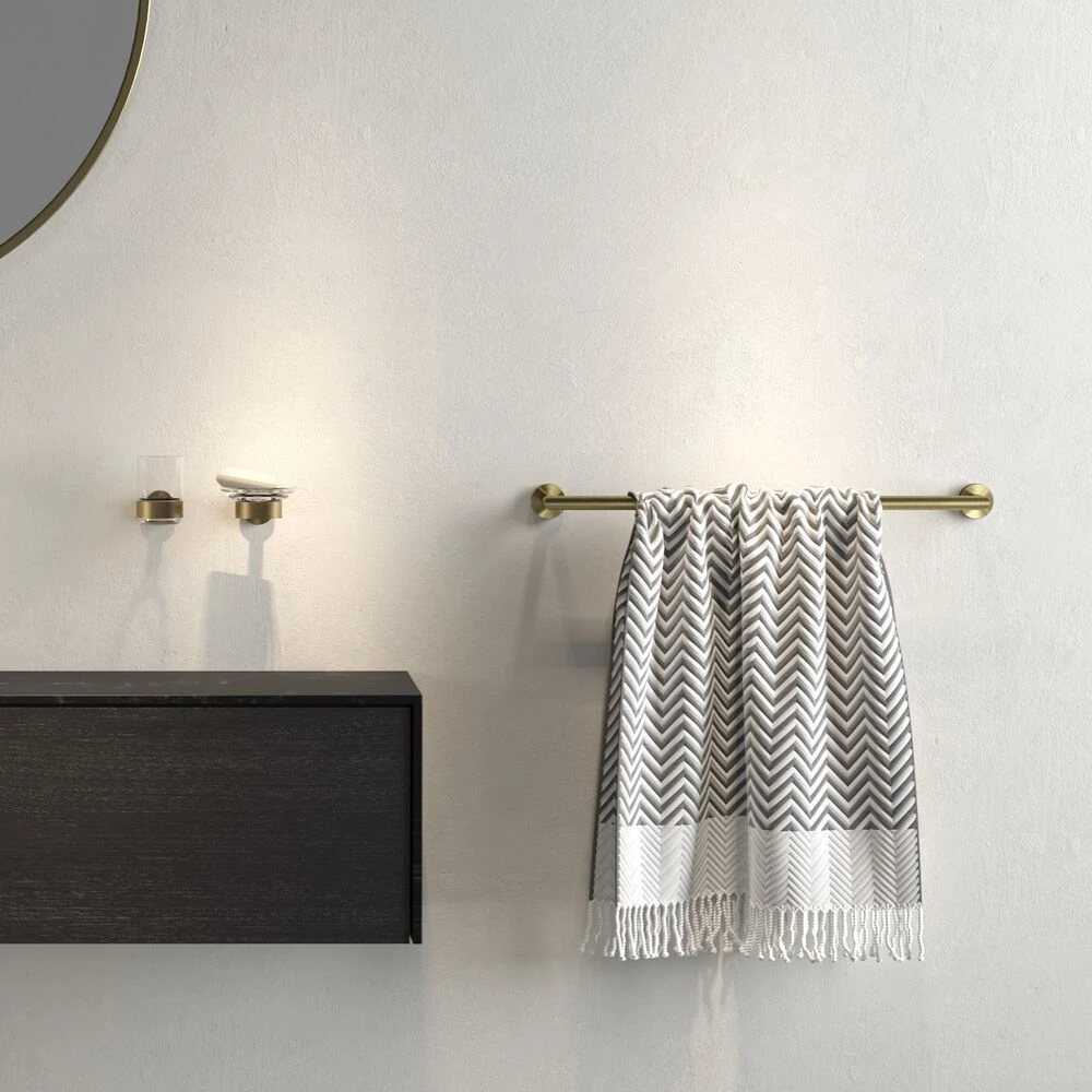 Geesa Nemox Glashouder Met Glas Goud Geborsteld 4 Geesa Nemox Glashouder Met Glas Goud Geborsteld - Afbeelding 3