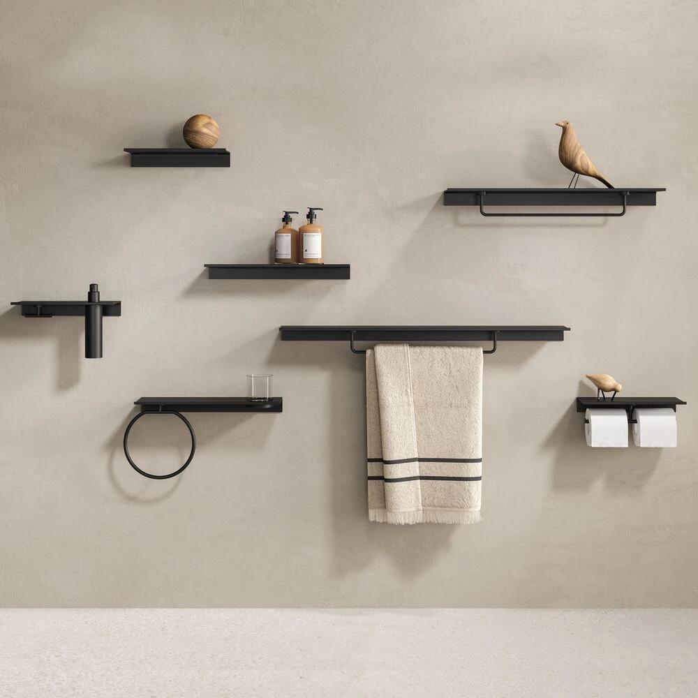 Geesa Leev Planchet 28cm Met Toiletrolhouder Zonder Klep Dubbel Zwart 6 Geesa Leev Planchet 28cm Met Toiletrolhouder Zonder Klep Dubbel Zwart - Afbeelding 4