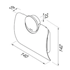 Geesa Opal Toiletrolhouder Met Klep Zwart -hotbath winkel 8712163217905 4