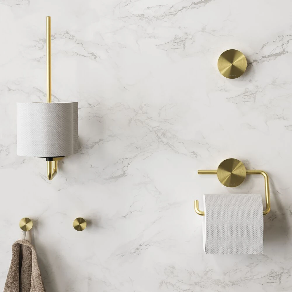 Geesa Opal Toiletrolhouder Zonder Klep Goud Geborsteld 5 Geesa Opal Toiletrolhouder Zonder Klep Goud Geborsteld - Afbeelding 3