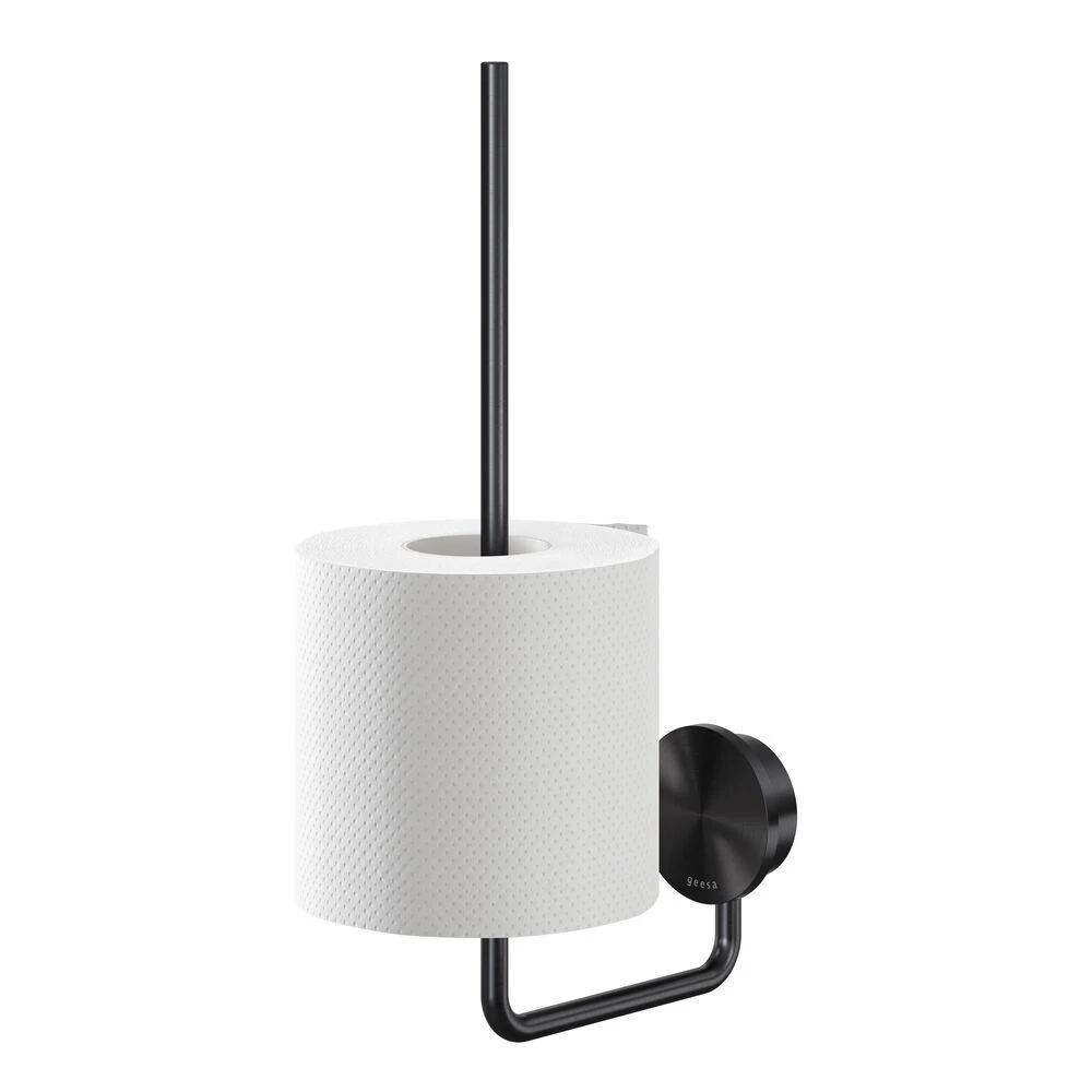 Geesa Opal Reserverolhouder Zwart Metaal Geborsteld 3 Geesa Opal Reserverolhouder Zwart Metaal Geborsteld