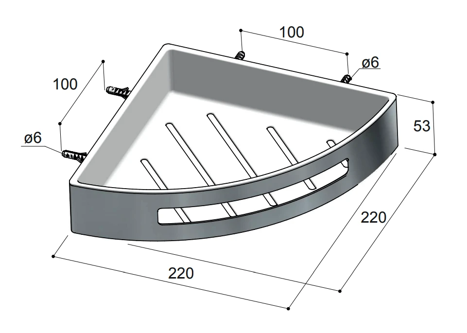 Hotbath Archie Doucherekje Hoek Koper Geborsteld PVD 4 Hotbath Archie Doucherekje Hoek Koper Geborsteld PVD - Afbeelding 2