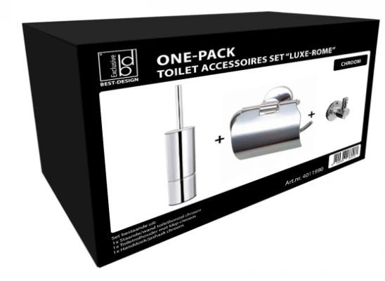 Best Design Luxe-Rome Toilet Accessoires Set Chroom 4 Best Design Luxe-Rome Toilet Accessoires Set Chroom - Afbeelding 2