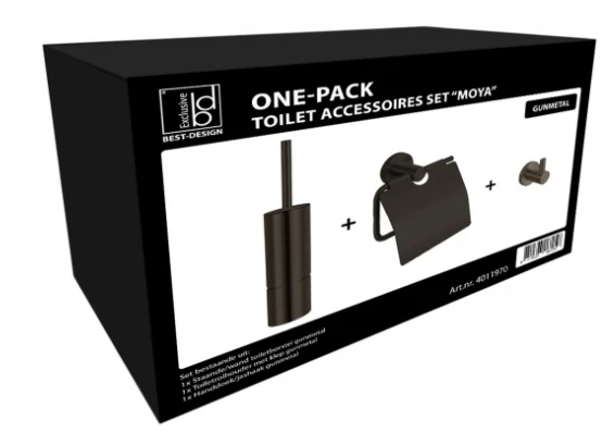 Best Design Moya Toilet Accessoires Set Gunmetal Verouderd Ijzer 4 Best Design Moya Toilet Accessoires Set Gunmetal Verouderd Ijzer - Afbeelding 2