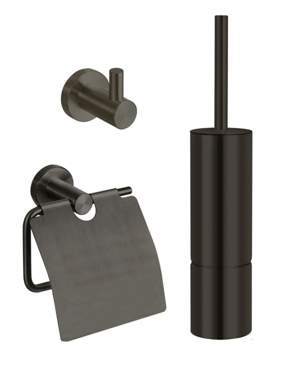 Best Design Moya Toilet Accessoires Set Gunmetal Verouderd Ijzer 3 Best Design Moya Toilet Accessoires Set Gunmetal Verouderd Ijzer