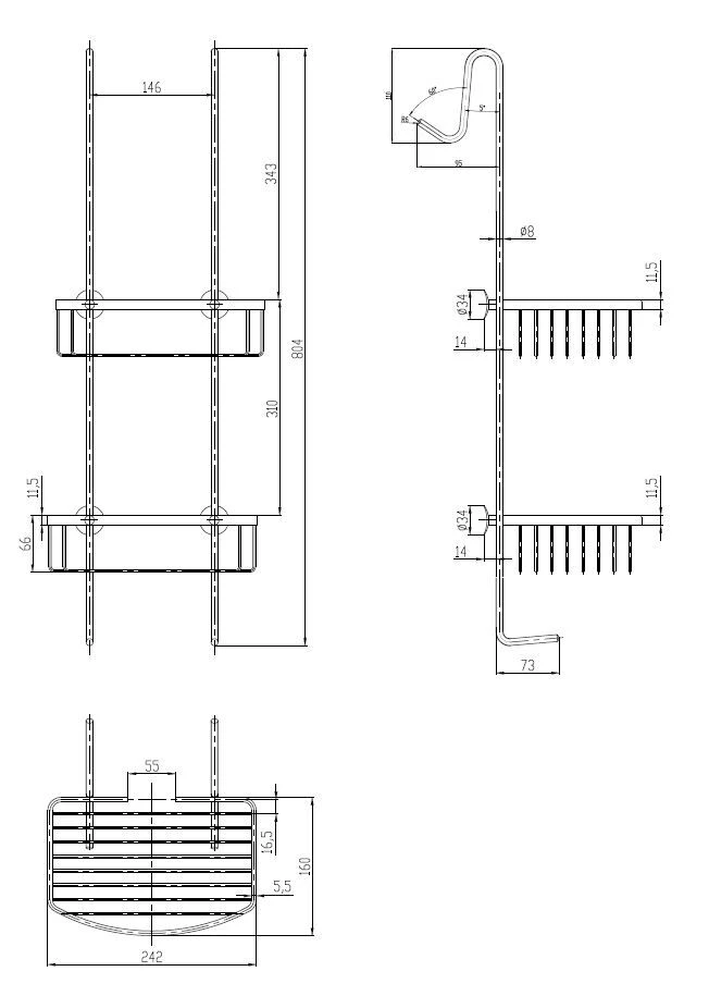 Best Design Rome RVS Doucherek Zwart 4 Best Design Rome RVS Doucherek Zwart - Afbeelding 2