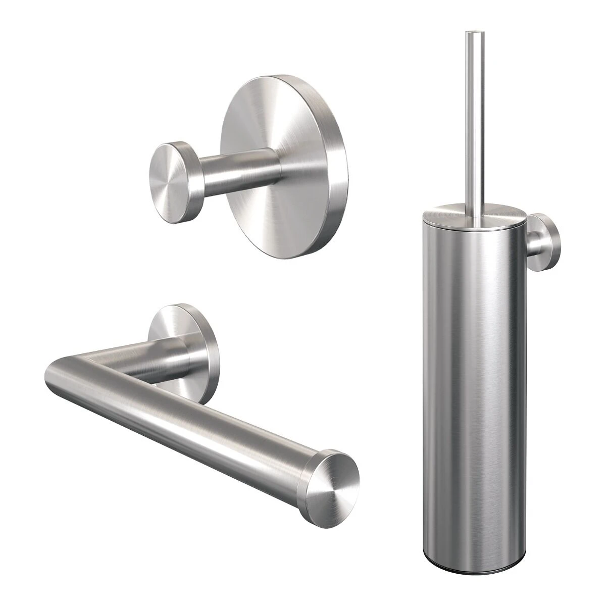 Brauer Brushed Edition Set Met Handdoekhaak, Toiletrolhouder En Toiletborstelset RVS Geborsteld PVD 3 Brauer Brushed Edition Set Met Handdoekhaak, Toiletrolhouder En Toiletborstelset RVS Geborsteld PVD