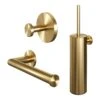 Brauer Gold Edition Set Met Handdoekhaak, Toiletrolhouder En Toiletborstelset Messing Geborsteld PVD