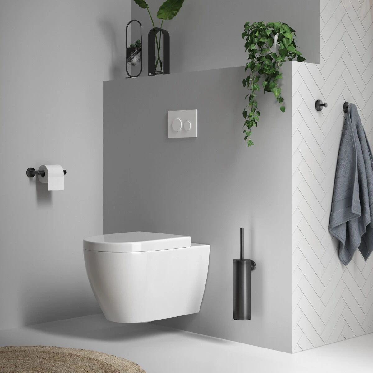 Brauer Gunmetal Edition Set Met Handdoekhaak, Toiletrolhouder En Toiletborstelset Gunmetal Geborsteld PVD 7 Brauer Gunmetal Edition Set Met Handdoekhaak, Toiletrolhouder En Toiletborstelset Gunmetal Geborsteld PVD - Afbeelding 5