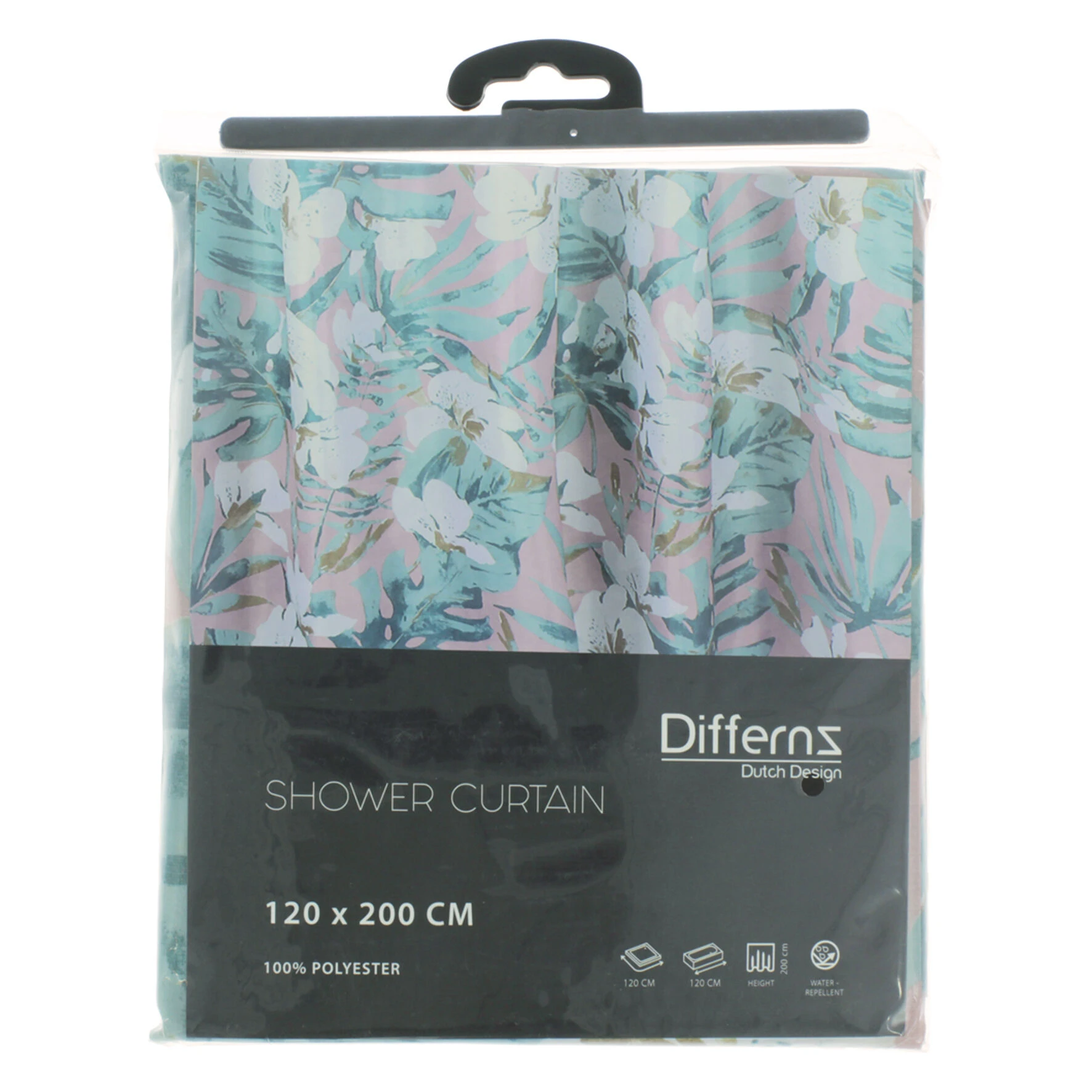Differnz Tropical Douchegordijn 120x200cm 4 Differnz Tropical Douchegordijn 120x200cm - Afbeelding 2