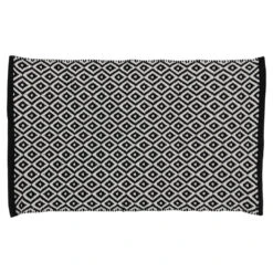 Differnz Wales Badmat 50x80cm Zwart Wit