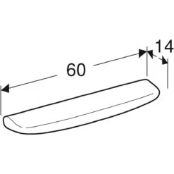 Geberit Bastia Planchet 60x14cm Wit -hotbath winkel geberit bastia planchet 60x14cm wit 3