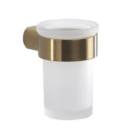 Gedy Pirenei Hangende Bekerhouder Met Glas Mat Goud