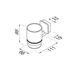 Geesa Topaz Glashouder Met Glas Zwart -hotbath winkel geesa topaz glashouder met glas zwart 917902 06 a technische tekening 1