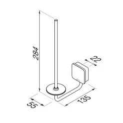 Geesa Topaz Reserverolhouder Zwart 9 Geesa Topaz Reserverolhouder Zwart -hotbath winkel geesa topaz reserverolhouder zwart 917912 06 a technische tekening