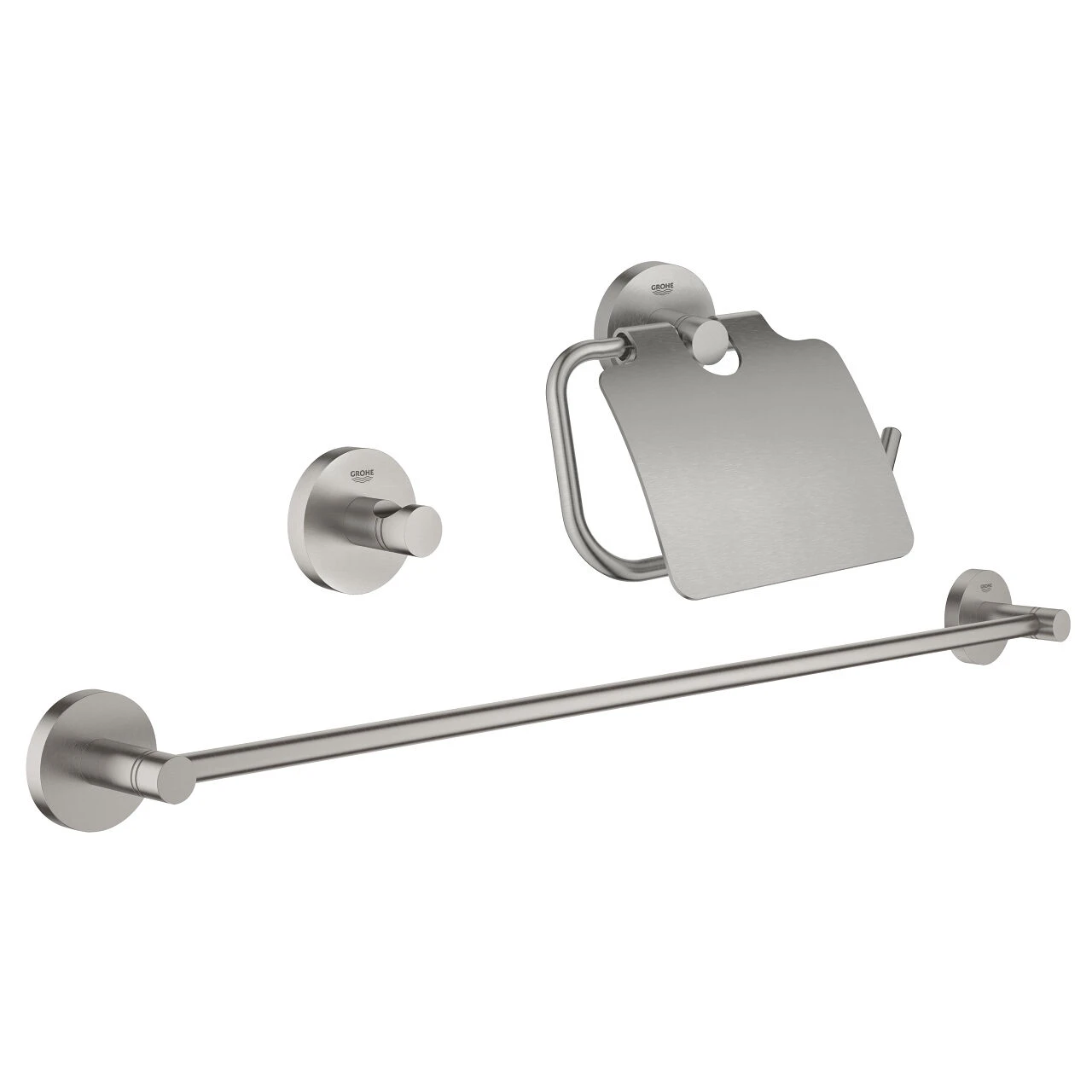 Grohe Essentials Accessoiresset 3-in-1 Handdoekhouder Supersteel 3 Grohe Essentials Accessoiresset 3-in-1 Handdoekhouder Supersteel