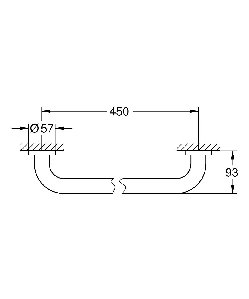 Grohe Essentials Badgreep 45cm Supersteel 4 Grohe Essentials Badgreep 45cm Supersteel - Afbeelding 2