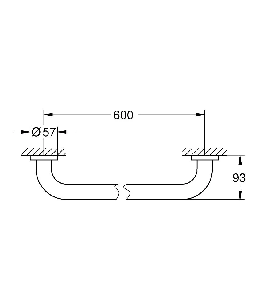 Grohe Essentials Badgreep 60cm Supersteel 4 Grohe Essentials Badgreep 60cm Supersteel - Afbeelding 2