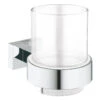 Grohe Essentials Cube Glashouder Met Glas Chroom -hotbath winkel grohe essentials cube glashouder met glas chroom 0438175 1
