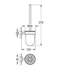 Grohe Essentials Cube Toiletborstel Met Houder Supersteel -hotbath winkel grohe essentials cube toiletborstel met houder supersteel 1059137 1