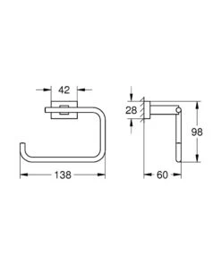 Alternative view of Grohe Essentials Cube Toiletrolhouder Zonder Klep Supersteel