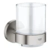 Grohe Essentials Glashouder Met Glas Supersteel -hotbath winkel grohe essentials glashouder met glas supersteel 0445788 1