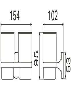 Haceka Aspen Dubbele Bekerhouder Zwart Mat -hotbath winkel haceka aspen dubbele bekerhouder zwart mat 1209517 1