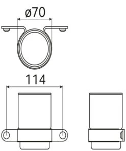 Haceka IXI Glashouder Zwart Mat -hotbath winkel haceka ixi glashouder zwart mat 1208555 2