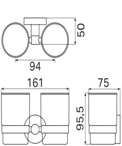Haceka Kosmos Dubbele Bekerhouder Wit Mat -hotbath winkel haceka kosmos dubbele bekerhouder wit mat 1208478 2