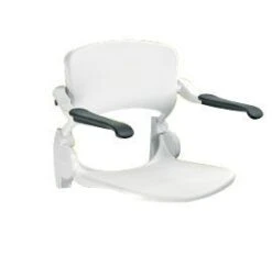 Handicare Linido Douchezitting M. Rugleuning En Armleggers M. Kunststof Zitting Opklapbaar Wit