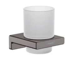 Hansgrohe AddStoris Tandenborstelhouder Zwart Chroom Geborsteld