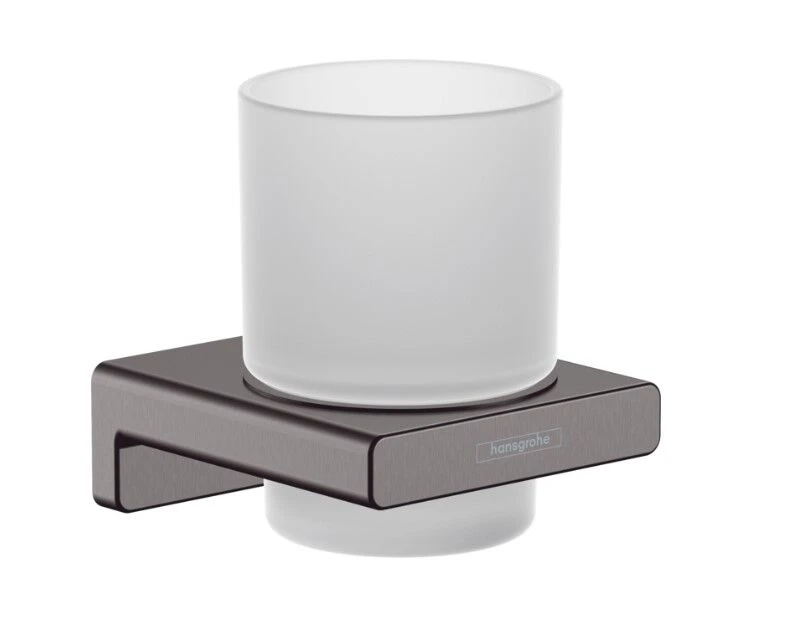 Hansgrohe AddStoris Tandenborstelhouder Zwart Chroom Geborsteld 3 Hansgrohe AddStoris Tandenborstelhouder Zwart Chroom Geborsteld
