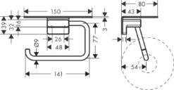 Alternative view of Hansgrohe AddStoris Wc-rolhouder Met Planchet Chroom