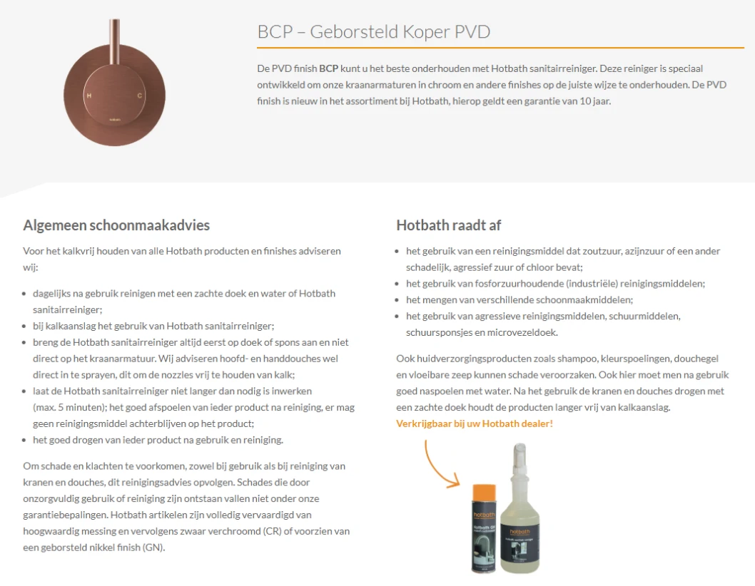 Hotbath Cobber Badgreep Geborsteld Koper PVD CBA16 4 Hotbath Cobber Badgreep Geborsteld Koper PVD CBA16 - Afbeelding 2