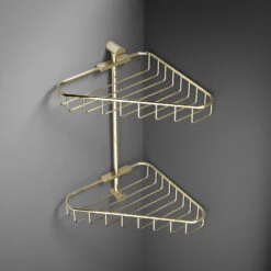 Hotbath Cobber Dubbel Doucherek Gepolijst Messing PVD CBA14 -hotbath winkel hotbath cobber dubbel doucherek gepolijst messing pvd cba14 cba14nbp 2