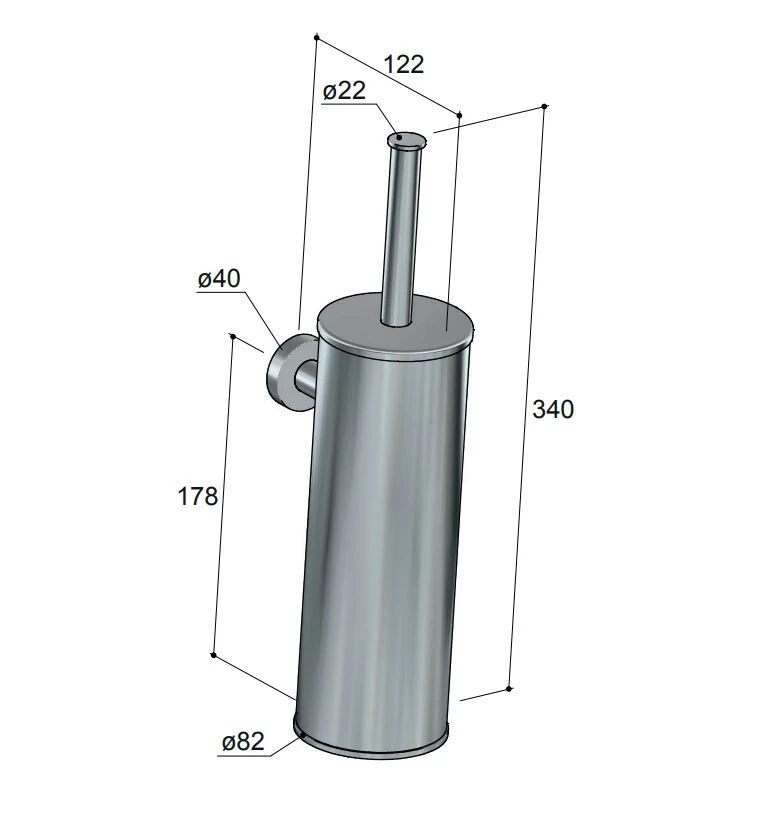 Hotbath Cobber Toiletborstel Garnituur Wandmodel Zwart Chroom CBA11 5 Hotbath Cobber Toiletborstel Garnituur Wandmodel Zwart Chroom CBA11 - Afbeelding 3