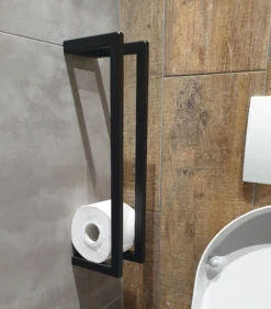 Lambini Designs Reserve Toiletrolhouder 45x10x13cm Mat Zwart