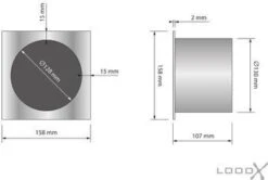 LoooX Closed Inbouw Reserverolhouder Vierkant 1 Rol RVS