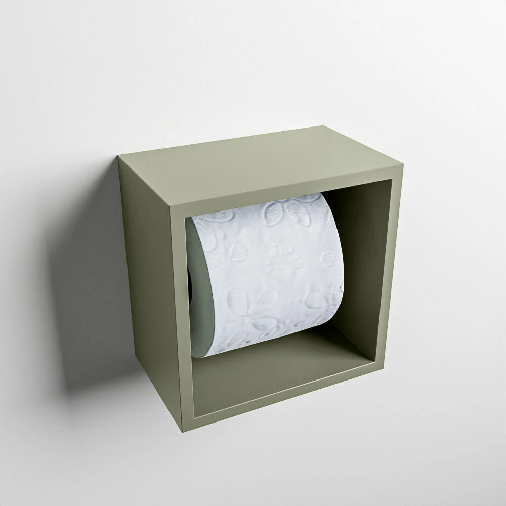 Mondiaz Easy Cube Toilet Rolhouder 16x16cm Army 4 Mondiaz Easy Cube Toilet Rolhouder 16x16cm Army - Afbeelding 2