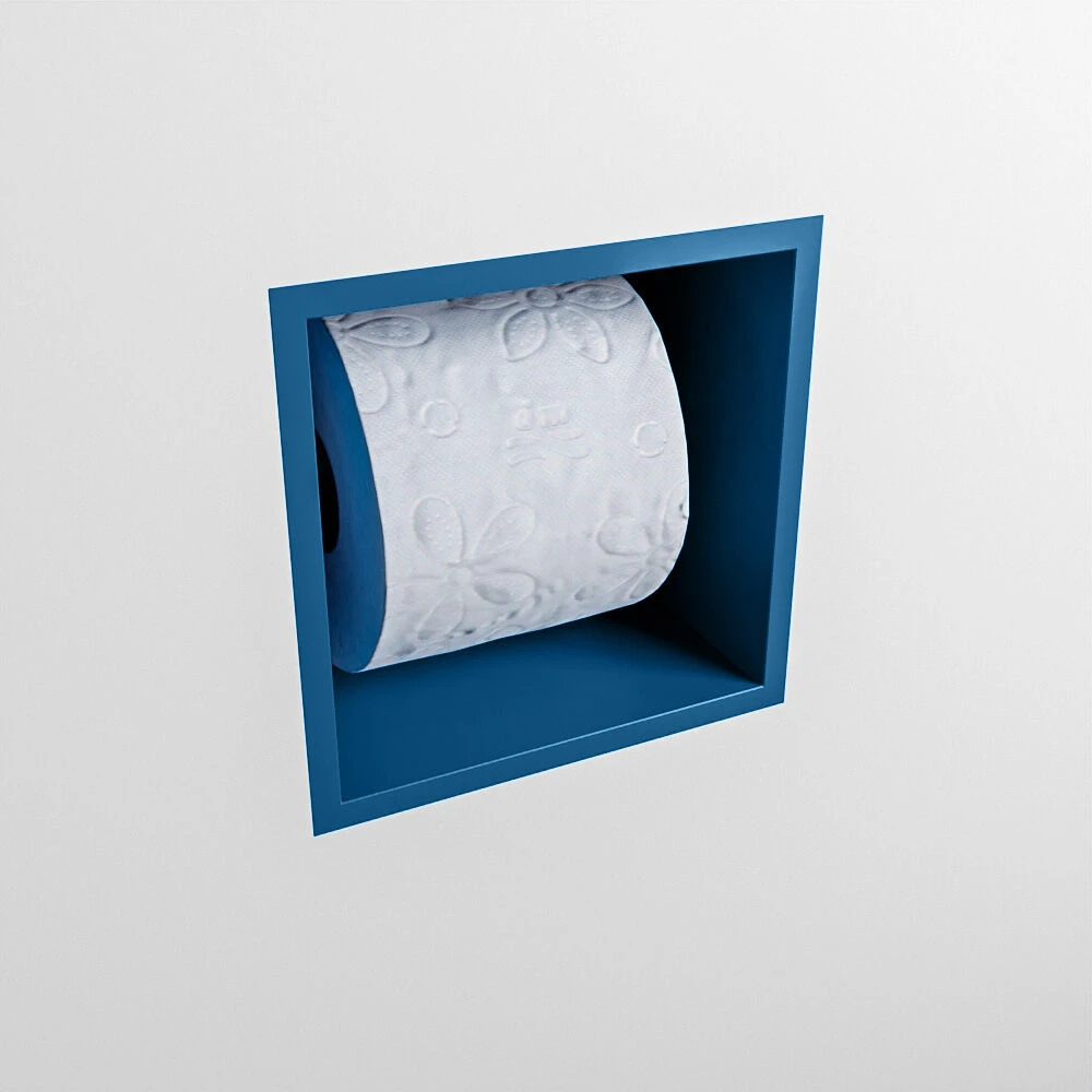 Mondiaz Easy Cube Toilet Rolhouder 16x16cm Jeans 5 Mondiaz Easy Cube Toilet Rolhouder 16x16cm Jeans - Afbeelding 3